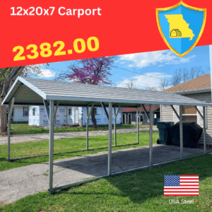 12x20x7 Carport Tax Included(Installed in MO, AR, OK, KS)